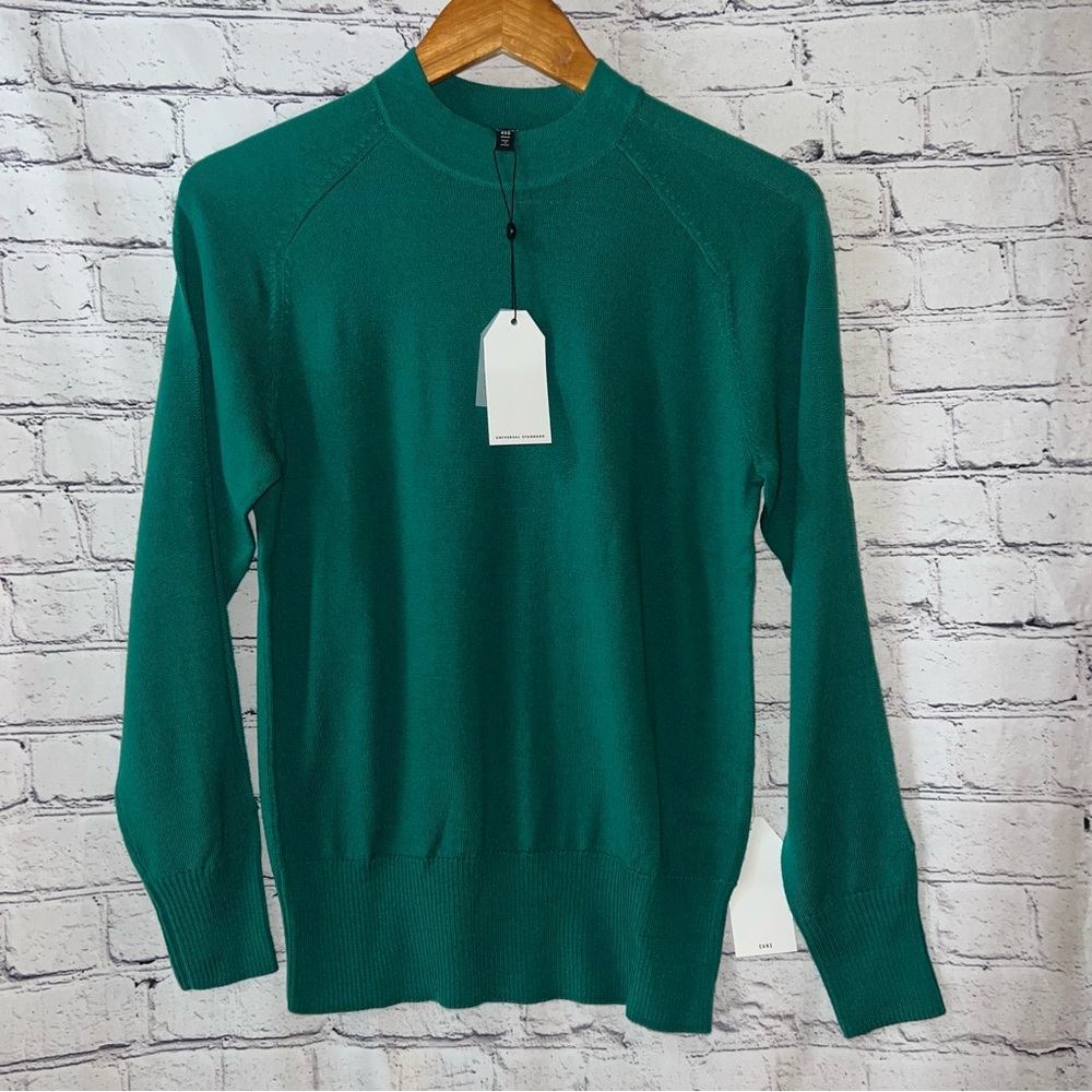 Universal Standard NWT Merino Wool Long Sleeve Sweater Cut Out Sleeve Detail XS